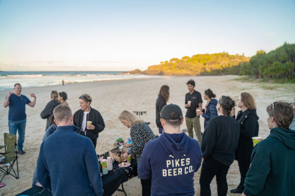 banaam alliance on country cultural experience with group on gold coast ocean near fingal heads